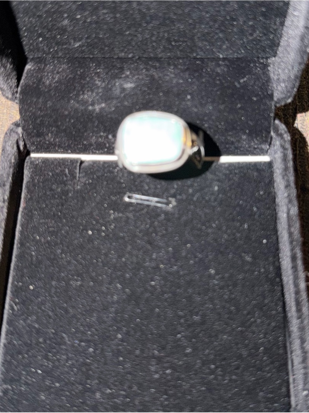 NEW STERLING SILVER AND LARIMAR CUSHION WOMENS RING SIZE 9